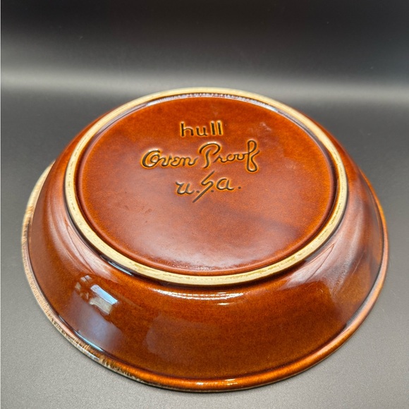 Hull USA Rustic Brown Ceramic Bowl - Picture 2 of 4